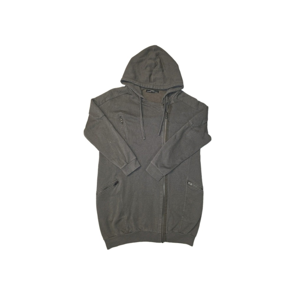 AllSaints Ridley Cotton Long Biker Size 10 Brown Hoodie Sweatshirt